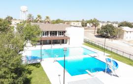 aerial picture of city pool