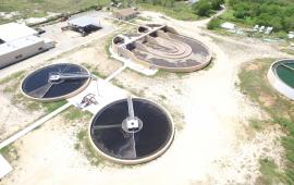 Aerial picture of wastewater plant