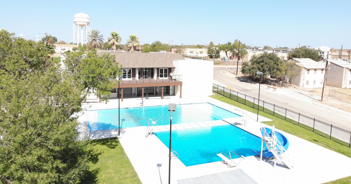 aerial picture of city pool