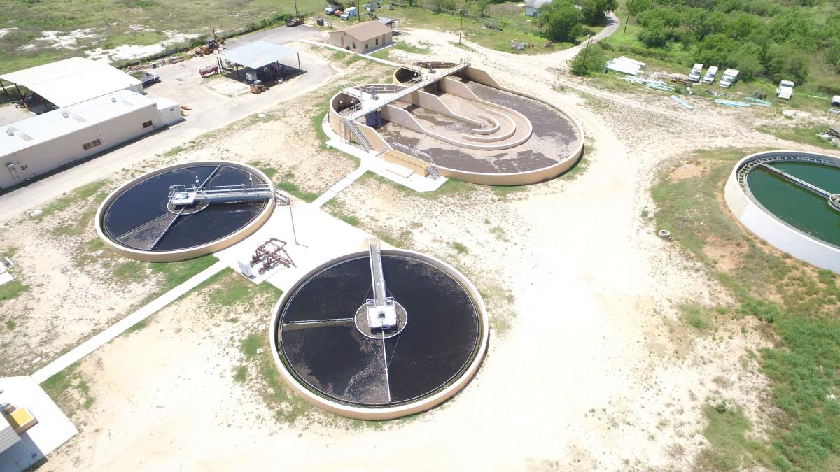 Aerial picture of wastewater plant